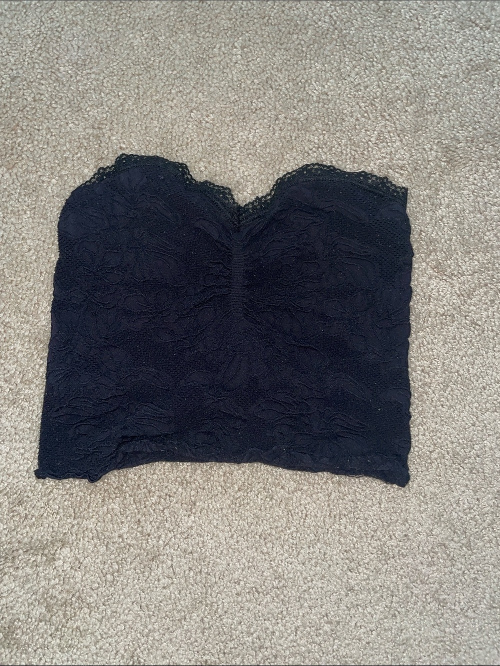 Full Tilt Black Lace Strapless Bandeau Cami